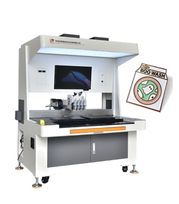 Enamel Personalized Emoji Pin Filling Machine with 4 Colors Spray Valve – High Precision & Automatic Functionality
